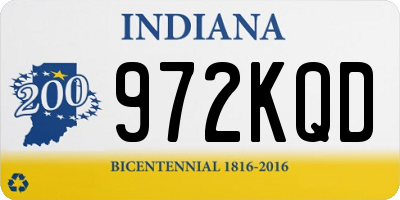 IN license plate 972KQD