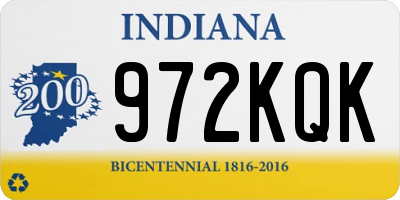 IN license plate 972KQK