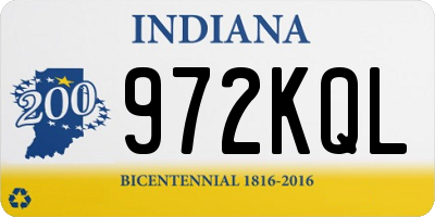 IN license plate 972KQL