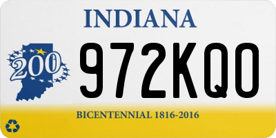 IN license plate 972KQO