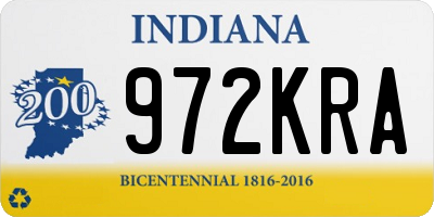 IN license plate 972KRA
