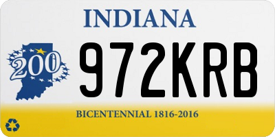 IN license plate 972KRB