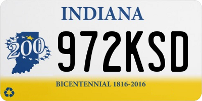 IN license plate 972KSD