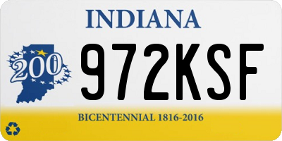 IN license plate 972KSF