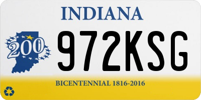 IN license plate 972KSG