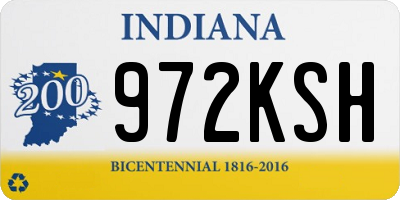 IN license plate 972KSH