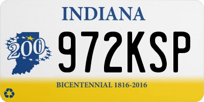IN license plate 972KSP