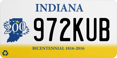 IN license plate 972KUB