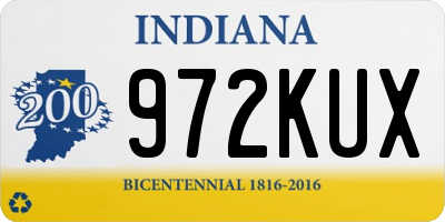 IN license plate 972KUX