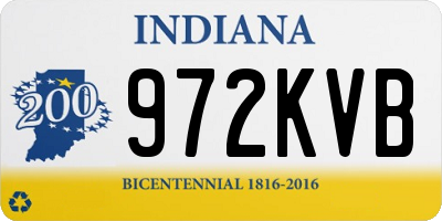 IN license plate 972KVB