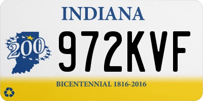 IN license plate 972KVF