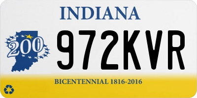 IN license plate 972KVR