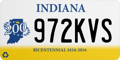 IN license plate 972KVS
