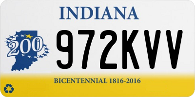 IN license plate 972KVV