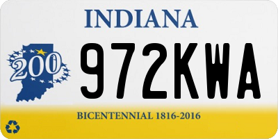 IN license plate 972KWA