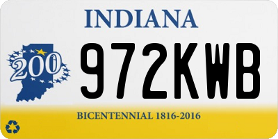 IN license plate 972KWB