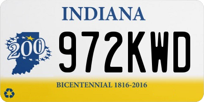 IN license plate 972KWD