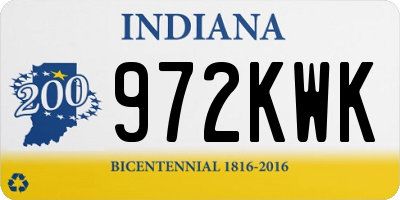 IN license plate 972KWK