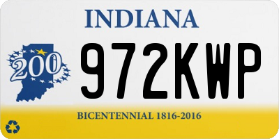 IN license plate 972KWP