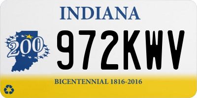 IN license plate 972KWV