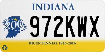IN license plate 972KWX