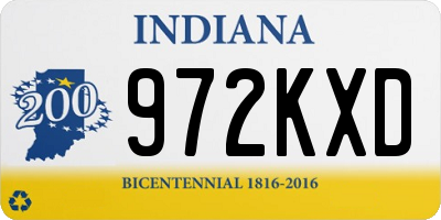 IN license plate 972KXD
