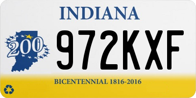 IN license plate 972KXF
