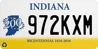 IN license plate 972KXM