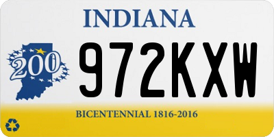 IN license plate 972KXW