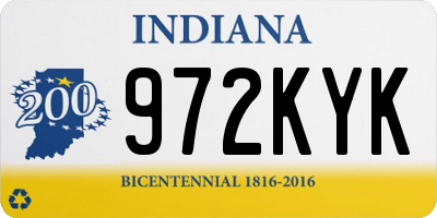 IN license plate 972KYK