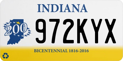IN license plate 972KYX