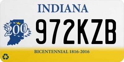 IN license plate 972KZB