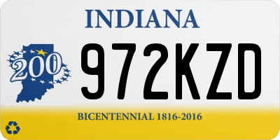 IN license plate 972KZD