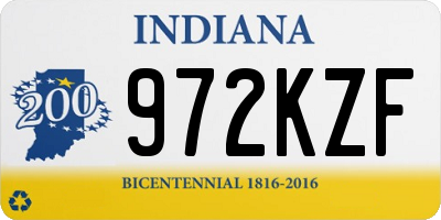 IN license plate 972KZF