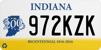 IN license plate 972KZK