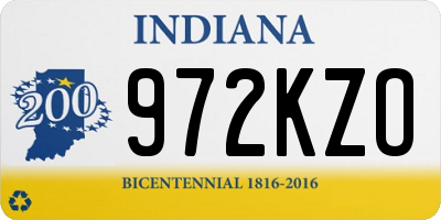 IN license plate 972KZO