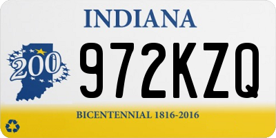IN license plate 972KZQ