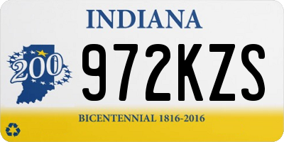 IN license plate 972KZS