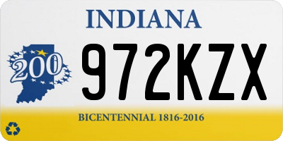 IN license plate 972KZX
