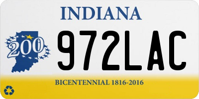 IN license plate 972LAC