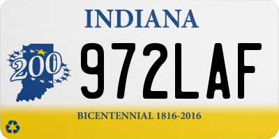 IN license plate 972LAF