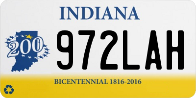 IN license plate 972LAH