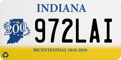 IN license plate 972LAI