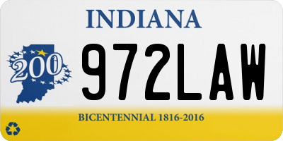 IN license plate 972LAW