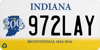 IN license plate 972LAY