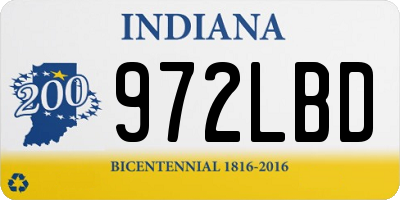 IN license plate 972LBD