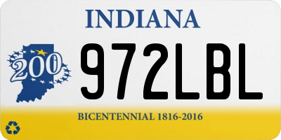IN license plate 972LBL