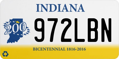 IN license plate 972LBN