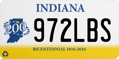IN license plate 972LBS