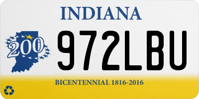 IN license plate 972LBU